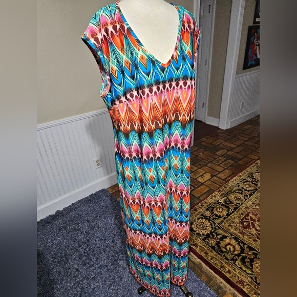 KSL Karin Stevens Boho Maxi Dress 1X - Picture 2 of 5